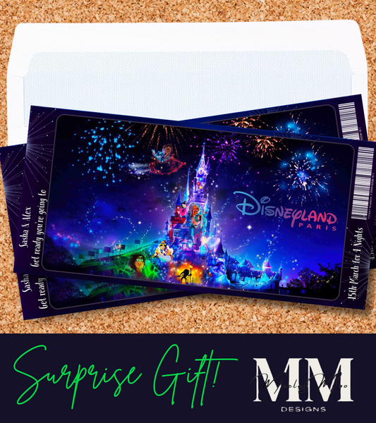 Disneyland Surprise Ticket Personalise Birthday Gift Reveal Holiday Disney Magic