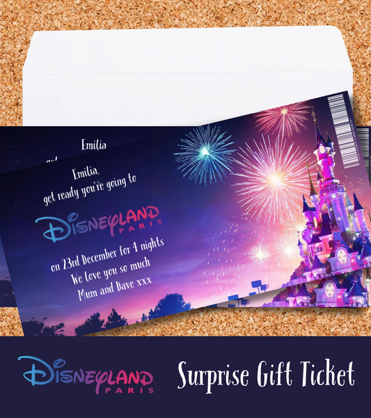 Disneyland Personalised Surprise Ticket Christmas Gift Reveal Holiday Disney