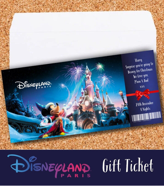 Disneyland Personalised Surprise Ticket Christmas Gift Reveal Holiday Disney